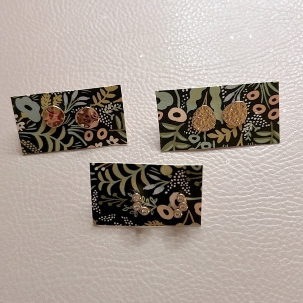 Penny + Grace Rose Gold Stud Earrings Set
